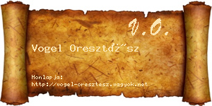 Vogel Oresztész névjegykártya